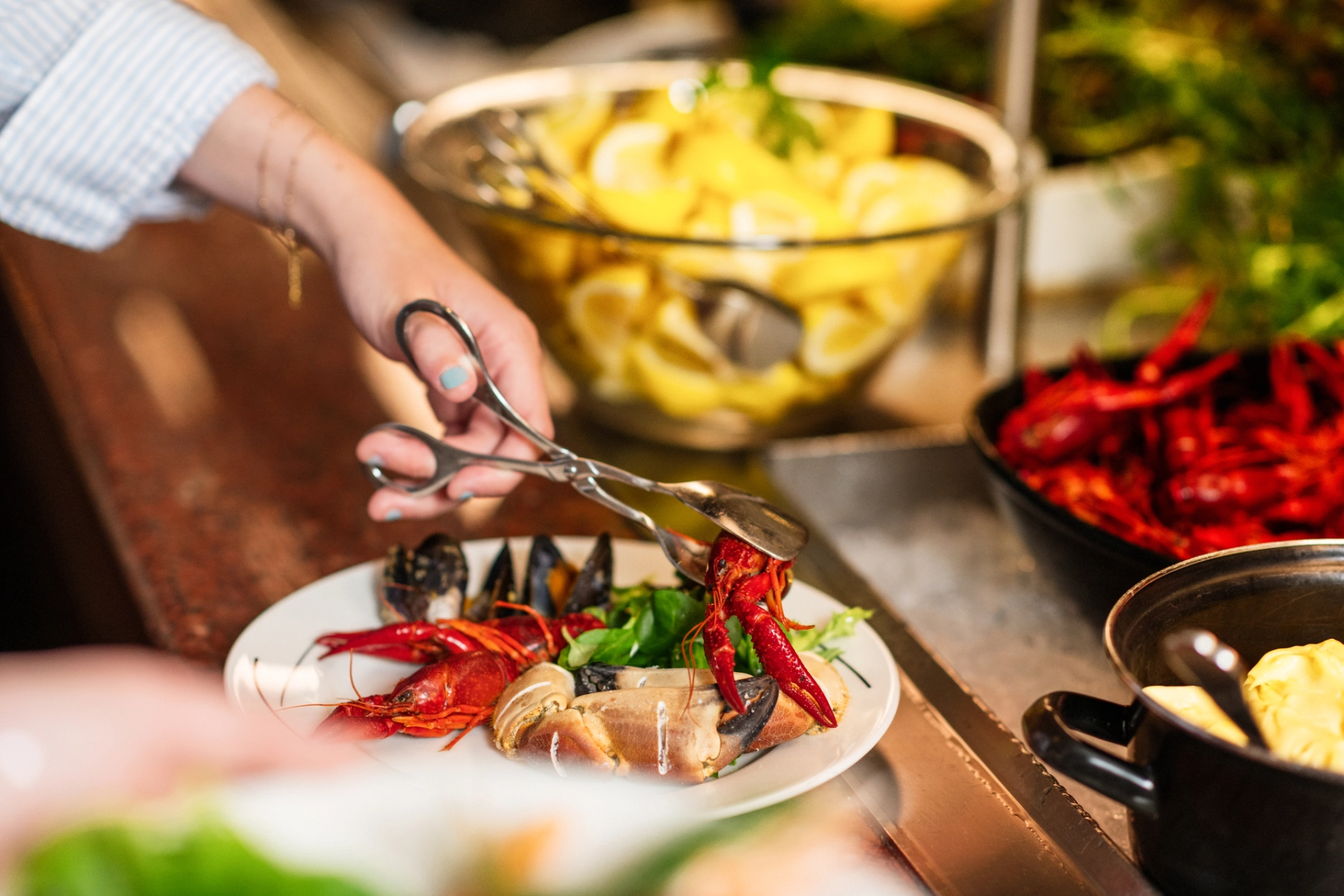 Teller mit Meeresfrüchten